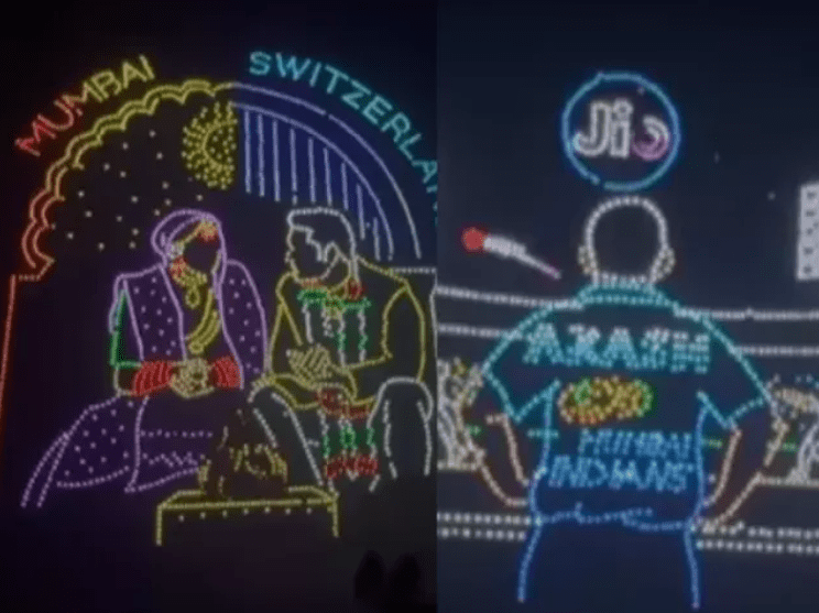 Isha Ambani and Akash Birthday Lights Up Jamnagar Sky with a Magical Drone Show Depicting Their Life Journey